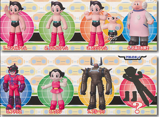 Takara Tezuka Production Astro Boy Sof-Bits 7 Trading Figure Set