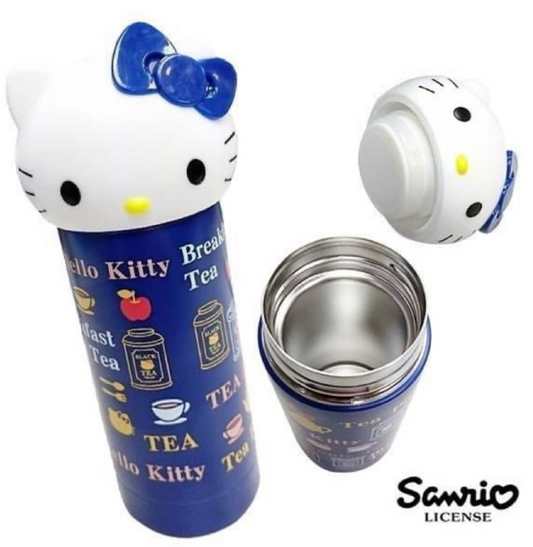Sanrio Hello Kitty Vivitix Girls 304 Stainless Steel 230ml Thermos Bottle Blue ver