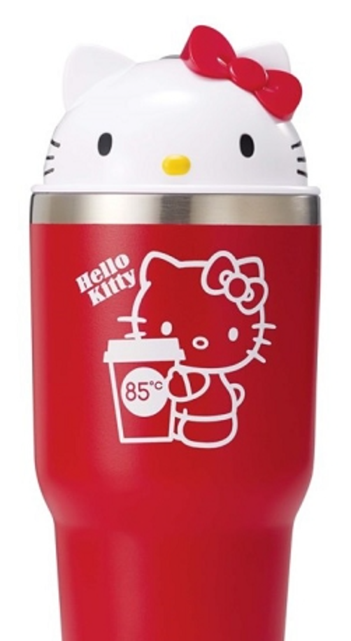 Sanrio Hello Kitty Taiwan 85cafe Limited Red ver Figure Thermos Cup