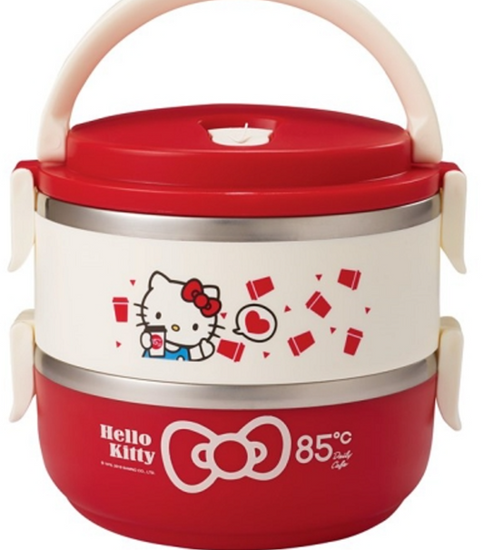 Sanrio Hello Kitty Taiwan 85cafe Limited Doube Layer 304 Stainless Steel Lunch Box