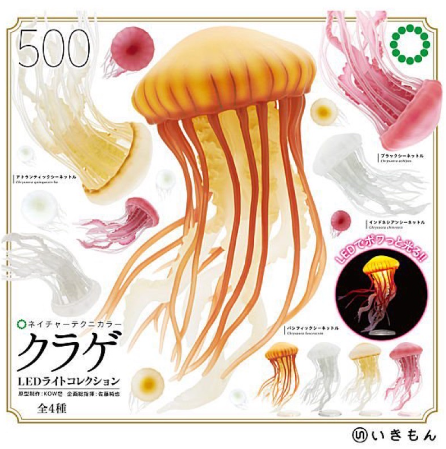 Ikimon Science Techni Colour Gashapon Jellyfish Soft Strap Led ver 4 Collection Figure Set