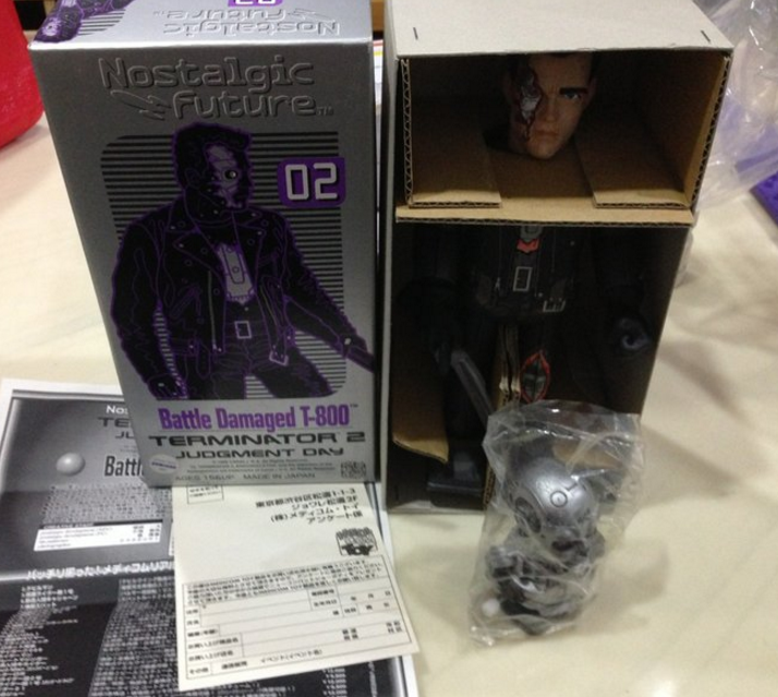 Medicom Toy Nostalgic Future Terminator 2 Judgment Day 02 Battle Damaged T-800 8" Tin Toy Figure - Lavits Figure