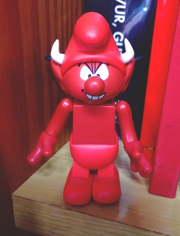 Medicom Toy 2005 Kubrick 100% Peyo Keisuke Sawada Smurf Series 3 Red Devil Ver 3" Vinyl Figure - Lavits Figure