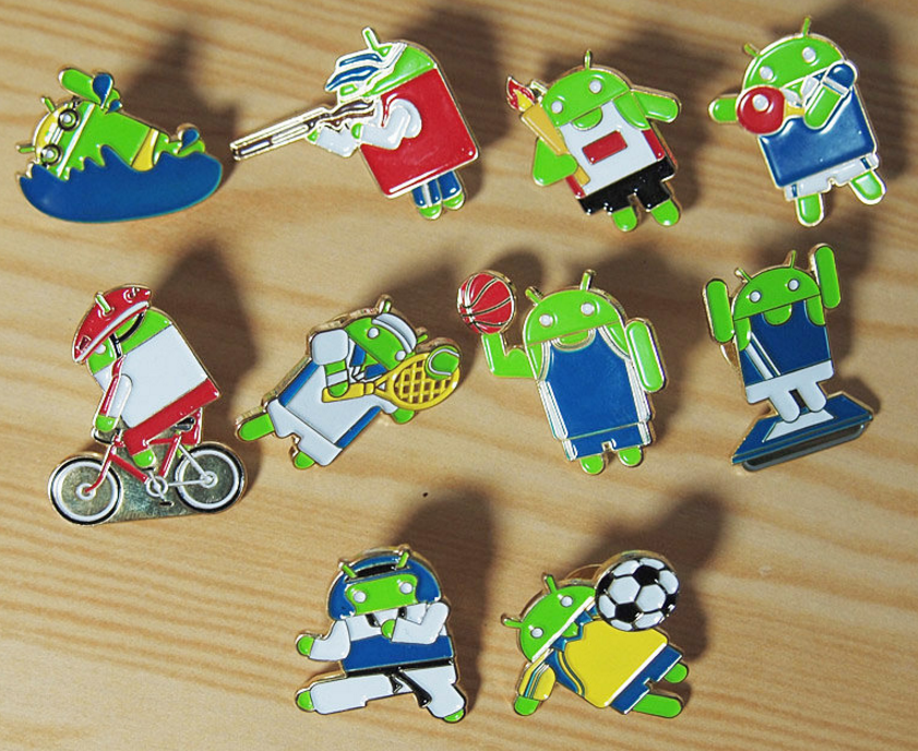 Google Games Olympic Android Robot 10 Mini Collectible Metal Pin Set - Lavits Figure