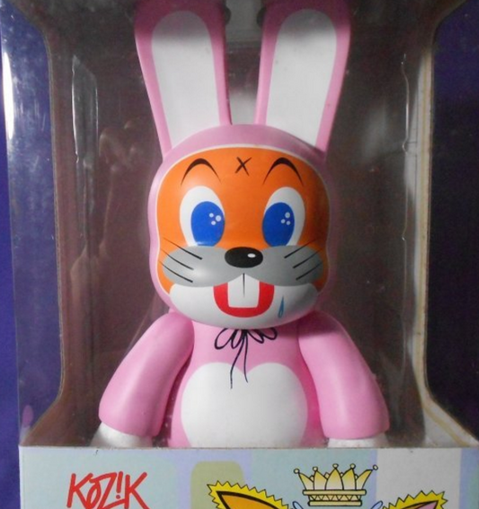 Toy2R 2006 Qee Frank Kozik Happy Bunny Pink Ver 9" Vinyl Figure - Lavits Figure
 - 1