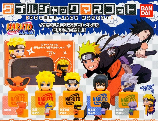 Bandai Naruto Gashapon Double Jack Mascot Phone Plug 5 Mini Figure Set - Lavits Figure