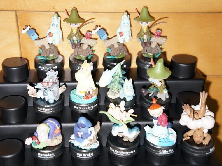 The Story of Moomin Valley Japan Limited 13 Bottle Cap Trading Collection Figure Set Used - Lavits Figure