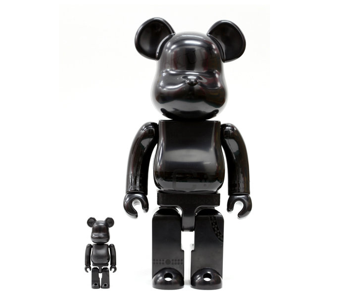 Medicom Toy Be@rbrick 400% 100% Skull All Black Ver 11" Vinyl Collection Figure - Lavits Figure
 - 1