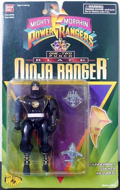 Bandai Power Rangers Ninja Sentai Kakuranger One Two Punch Black Ranger Fighter Action Figure - Lavits Figure
- 1
