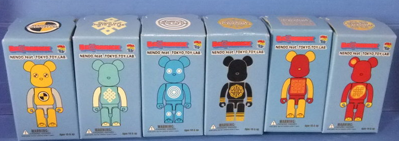 Medicom Toy 2002 Be@rbrick 100% ANI Nendo feat Tokyo Toy Lab 6 Collection Figure Set - Lavits Figure