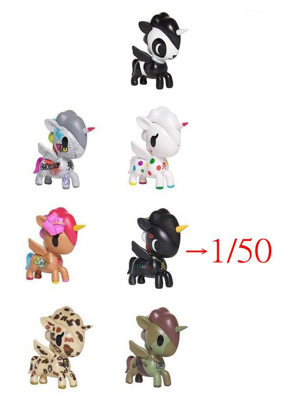 2012 Simone Legno Tokidoki Unicorno Series 2 7 2.5" Vinyl Figure Set - Lavits Figure