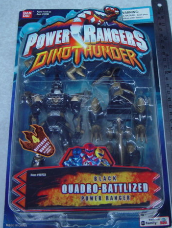 Bandai Power Rangers Abaranger Dino Thunder Black Quadro Battlized 4" Action Figure - Lavits Figure
- 1
