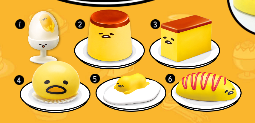 Sanrio Gudetama Family Mart Limited 6 Squeeze Mini Collection Figure Set - Lavits Figure