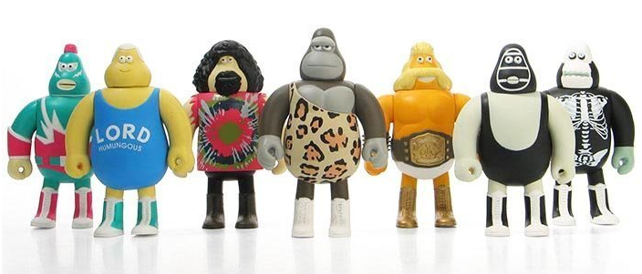Amos Toys 2005 James Jarvis In-Crowd Wrestling Federation ICWF 7 3.5" Vinyl Figure Set - Lavits Figure
- 1