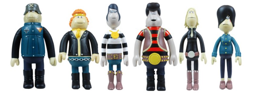 Amos Toys 2003 James Jarvis In-Crowd Forever Sensible Motorcycle Club 6 4" Vinyl Figure Set - Lavits Figure
 - 2