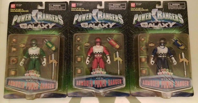 Bandai Power Rangers Lost Galaxy Gingaman Armored Red Green Blue 3 Action Figure Set - Lavits Figure