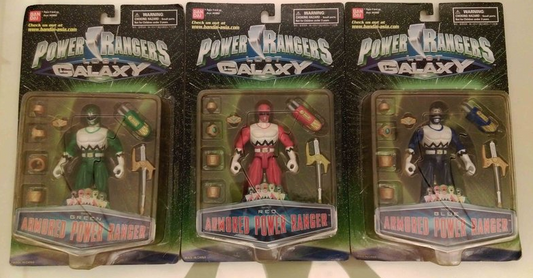 Bandai Power Rangers Lost Galaxy Gingaman Armored Red Green Blue 3 Action Figure Set - Lavits Figure
