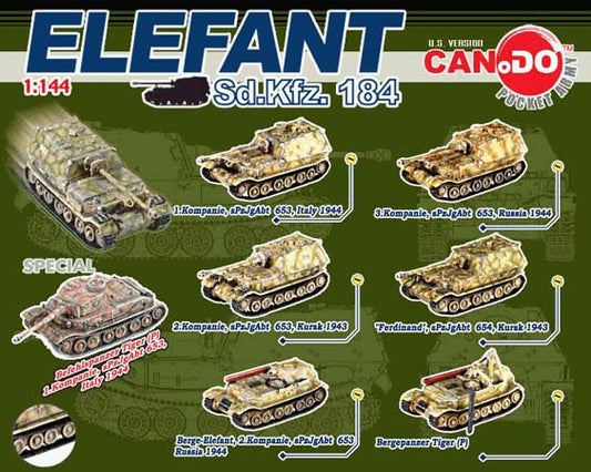 Doyusha 1/144 Can Do Micro Armor Pocket Army Series 8 Elefant Tank 6 Figure Set - Lavits Figure