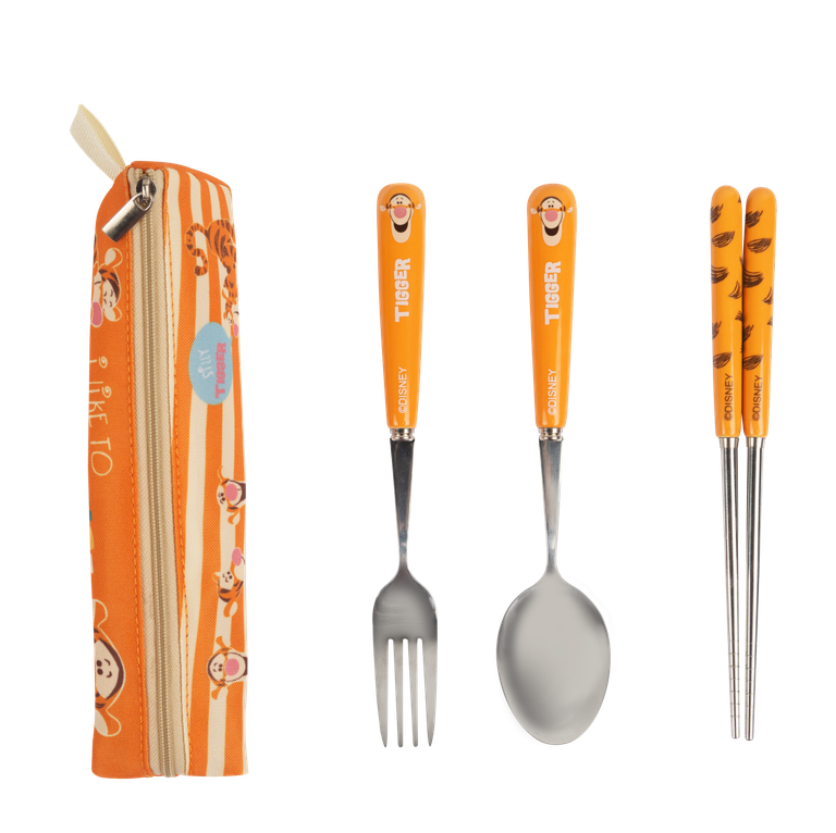 Disney Winnie The Pooh Tiggers Family Mart Taiwan Limited Shopsticks Fork Spoon Tableware Set Tigger ver