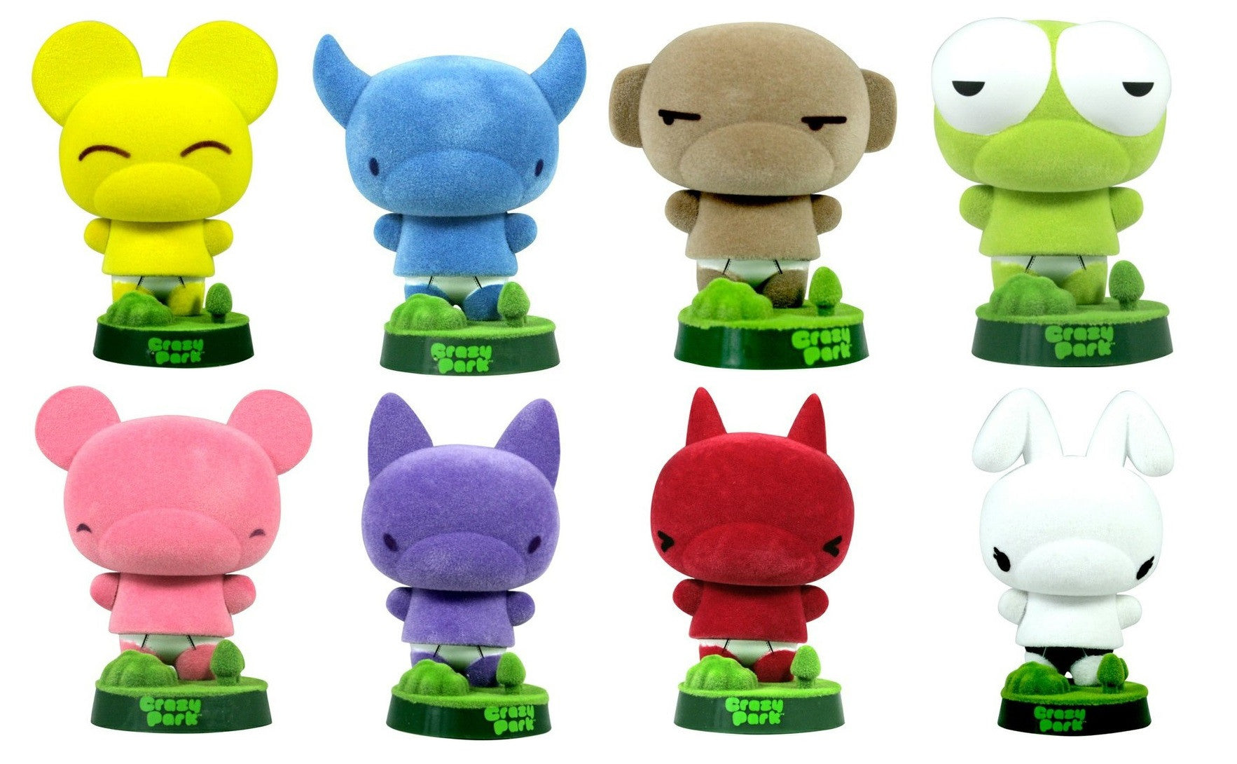Red Magic 2008 Crazy Park Original Series 8 2.5" Trading Flocked Vinyl Figure Set - Lavits Figure