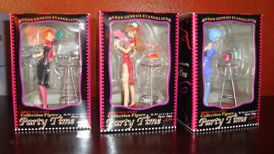 Sega Neon Genesis Evangelion Party Time 3 Pvc Collection Figure Set