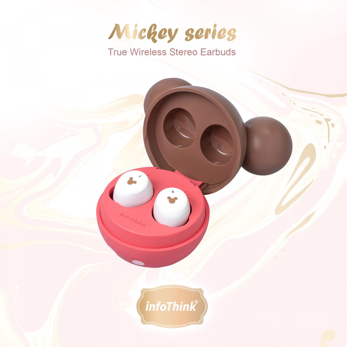 InfoThink x Disney Chubby True Wireless Stereo Earbuds Mickey Series Mickey Mouse Strawberry Chocolate ver
