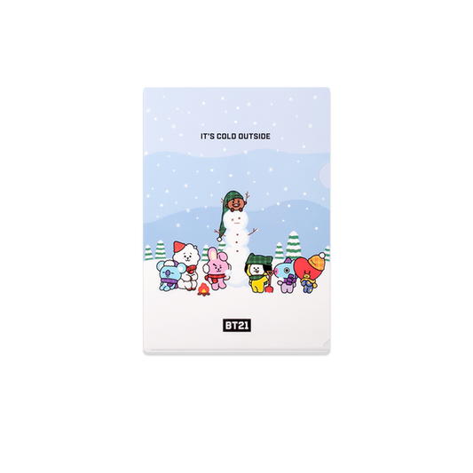 Line Friends x BTS BT21 Taiwan Family Mart Limited A4 Size File Folder Winter Style ver