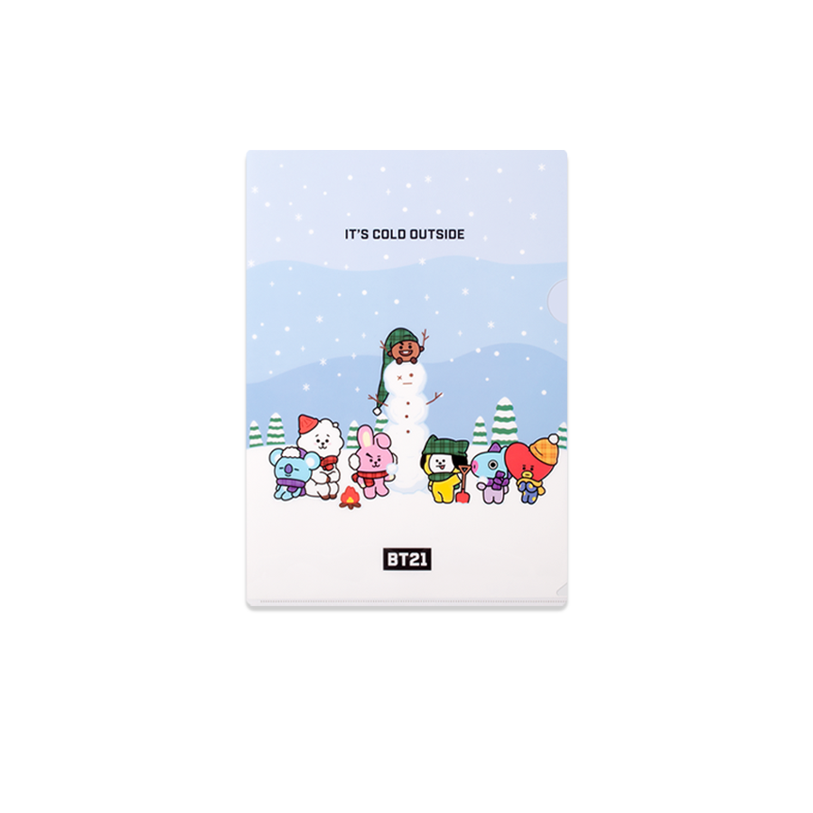 Line Friends x BTS BT21 Taiwan Family Mart Limited A4 Size File Folder Winter Style ver