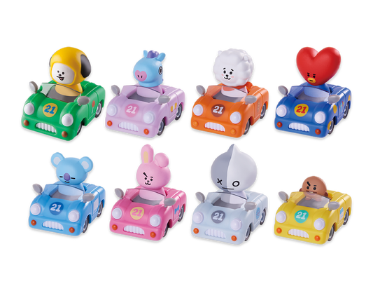 Line Friends x BTS BT21 Taiwan Family Mart Limited Pull Back Car 8 Trading Figure Set
