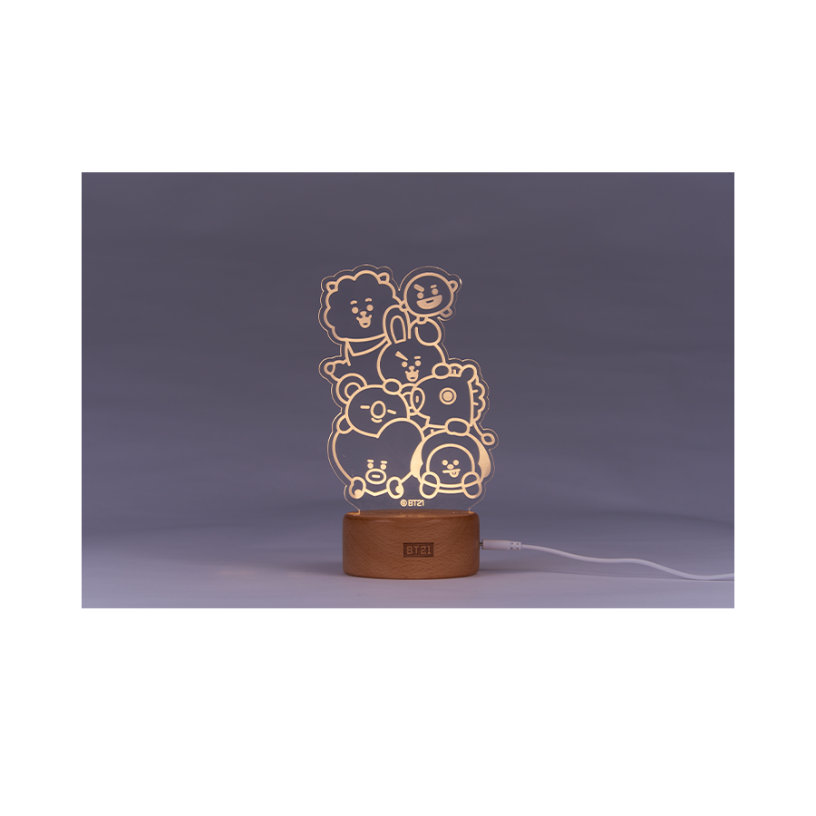 Line Friends x BTS BT21 Taiwan Family Mart Limited Wooden Night Light Trading Figure