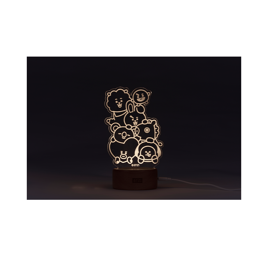 Line Friends x BTS BT21 Taiwan Family Mart Limited Wooden Night Light Trading Figure