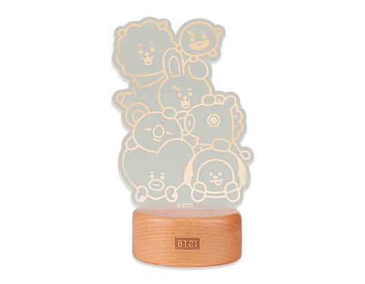 Line Friends x BTS BT21 Taiwan Family Mart Limited Wooden Night Light Trading Figure