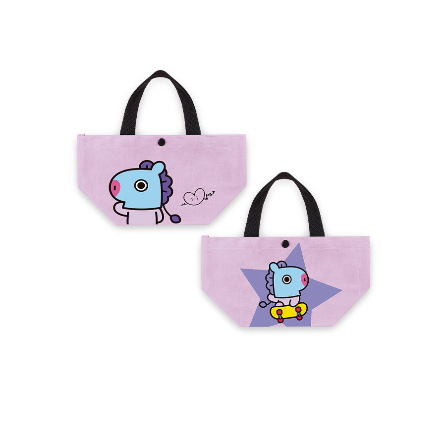 Line Friends x BTS BT21 Taiwan Family Mart Limited 12" Canvas Tote Bag Mang ver