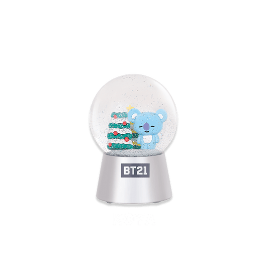 Line Friends x BTS BT21 Taiwan Family Mart Limited Koya ver Snow Crystal Ball Figure
