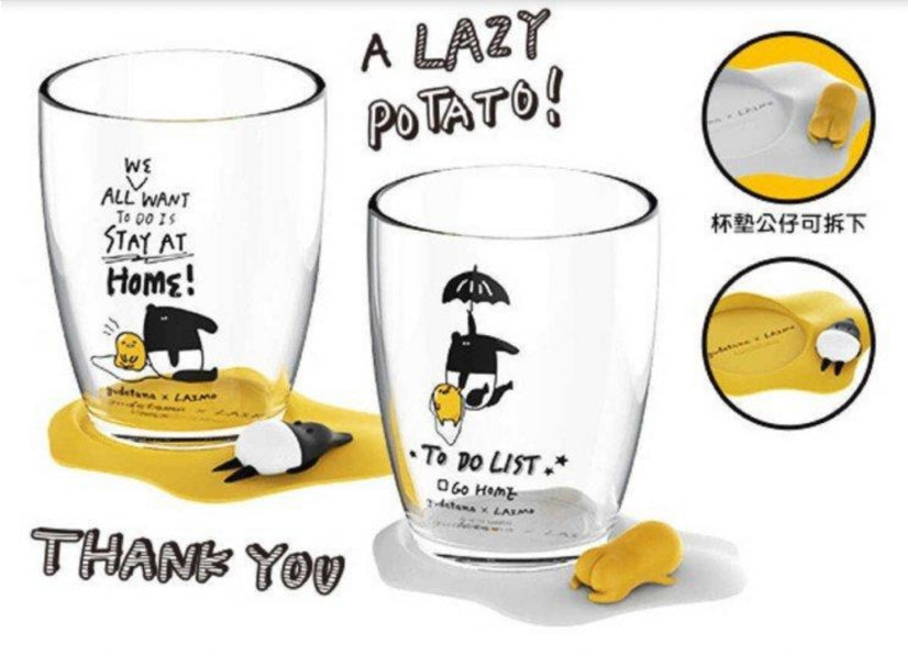 Sanrio Gudetama x Laimo Taiwan Watsons Limited 2 Glass Cup Coaster Set