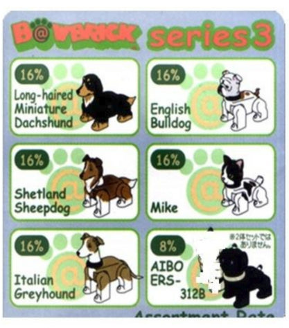 Medicom Toy B@wbrick Bawbrick Series 3 6 Action Dog Figure Set Kubrick