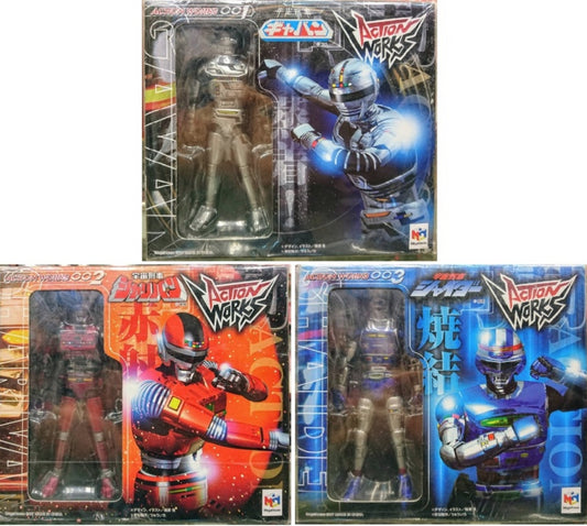 Megahouse Action Works 001 002 003 Metal Hero Series Space Sheriff Gavan Sharivan Shaider 3 Figure Set