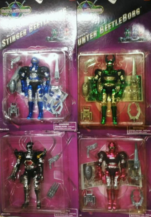 Bandai 1996 Saban's Beetle Borgs Metallix 4 Action Figure Set