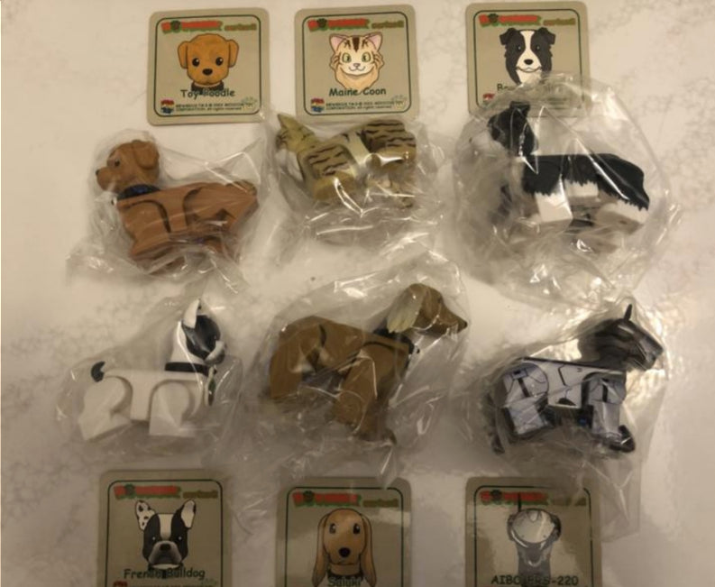 Medicom Toy B@wbrick Bawbrick Series 2 6 Action Dog Figure Set Kubrick