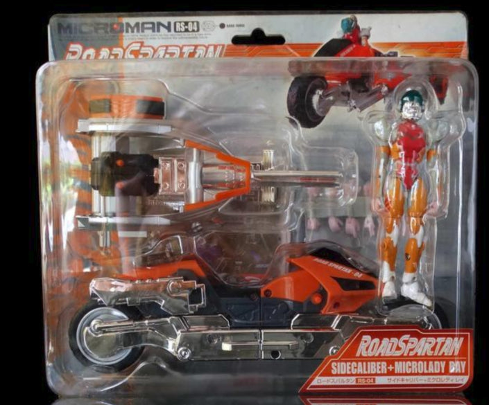 Takara Microman Micronauts Road Force Spartan RS-04 Sidecaliber Microlady Ray Figure