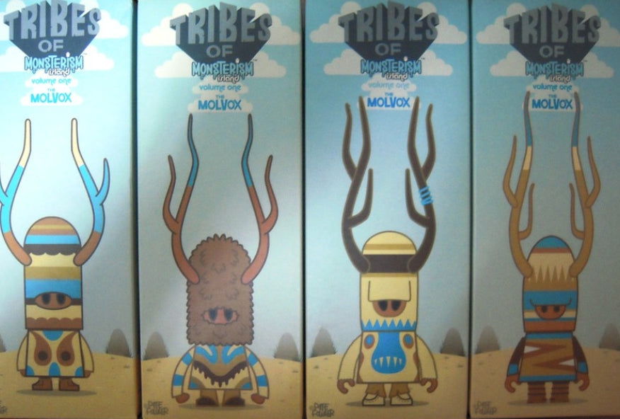 Pete Fowler 2006 Playbeast Tribes of Monsterism Island Volume 1 The Molvox 4 Vinyl Figure Set Used