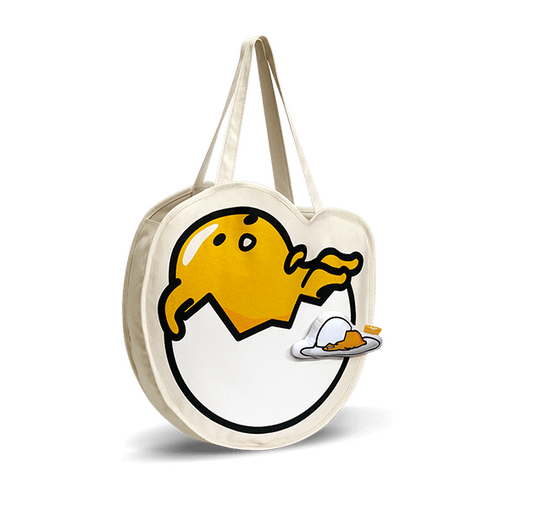 Sanrio Gudetama Family Mart Limited Lazy Ver 18" Tote Bag w/ Badge - Lavits Figure