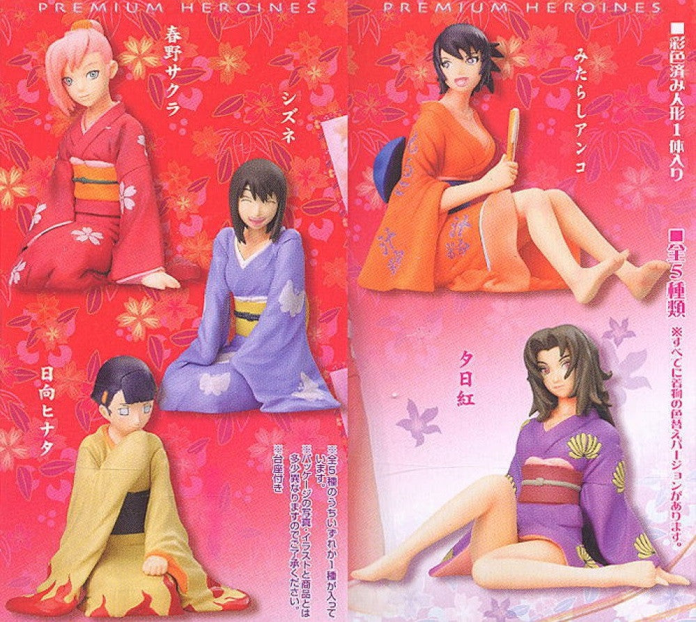 Megahouse Premium Heroines Naruto Kimono 5 Trading Figure Set - Lavits Figure