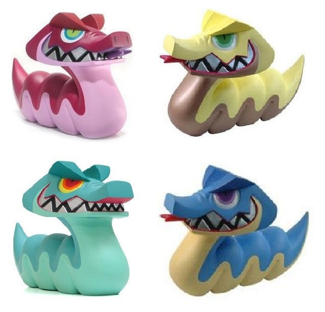 Headlock Studio 2007 Touma Slither Blue Yellow Purple Red 4 5" Vinyl Figure Set - Lavits Figure