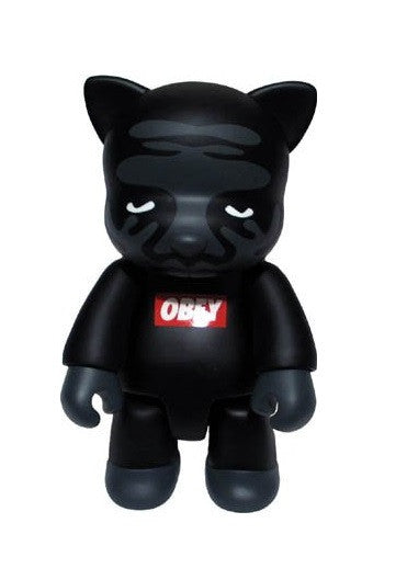 Toy2R 2006 Qee Shepard Fairey Obey Stealth Bomber Cat Black Ver 8" Vinyl Figure - Lavits Figure
 - 1