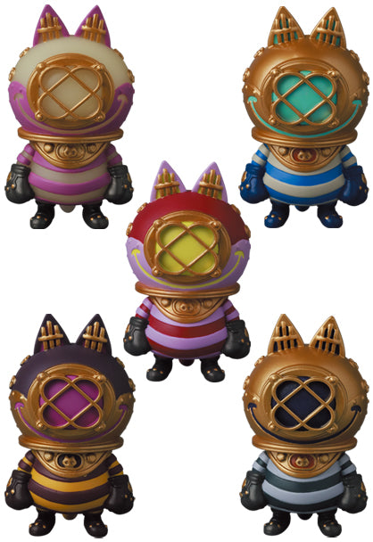 Medicom Toy VAG Vinyl Artist Gacha Gashapon Series 34 Steam Polka Dive Suit Chisha 5 2" Figure Set