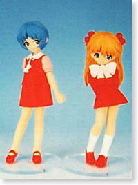 Gainax 2000 Kurushima Seisakusho 1/8 Neon Genesis Evangelion Hiroki Katayama Asuka & Rei Childhood ver Cold Cast Model Kit Figure