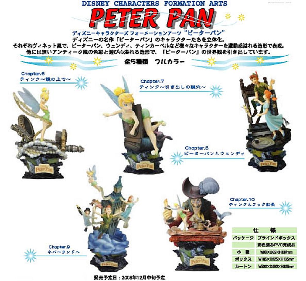Square Enix Disney Characters Formation Arts Peter Pan 5 Trading Figure Set