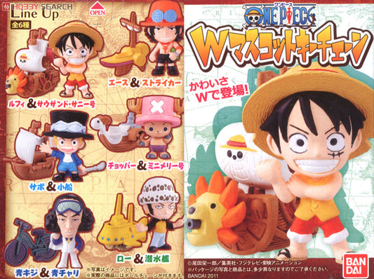 Bandai 2011 One Piece W Mascot Vol 1 Sealed Box 12 Trading Figure Set