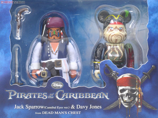 Medicom Toy 100% Kubrick & Be@rbrick Pirates Caribbean on Stranger Tides Jack Sparrow & Davy Jones Action Figure Set